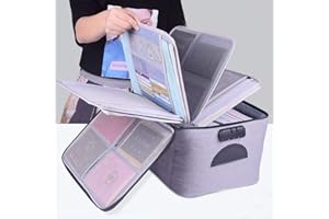 GOLCUGYJH Multi-Layers Super Large Storage Space File Organizer Bags with Money Bag,Home Office Travel Safe Lockable Bag,Portable Filing for Important File Passport Certificates Legal Documents [Large/Grey]