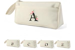 Blisswave Trousse Double Compartiment Originale, Personnalisé de A à Z avec Nom, Trousse Scolaire Simple, Moderne et Élégante, comme Cadeau pour Les Enseignants, Les Élèves, Les Collègues, Les Sœurs