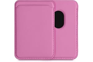 kwmobile Tarjetero Compatible con Apple iPhone 15/14 / 13/12 Series - Portatarjetas magnético Compatible con MagSafe de Cuero sintético - Rosa Fucsia