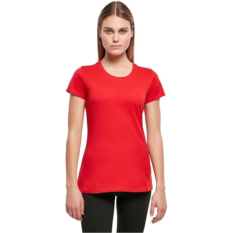 Build Your Brand T-Shirt Femme Manches Raglan 3/4 Contrastées - Tee Basique Confortable
