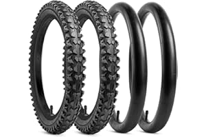 YunSCM Lot de 2 16 Pouces Pneus 16x1.95 ETRTO 50-305 et Lot de 2 Chambres à air 16x1.75/2.125 AV32mm Valve，Compatible 54-305 16x1.90 16x1.95 16x2.0 Bike Pneu et Chambres à air