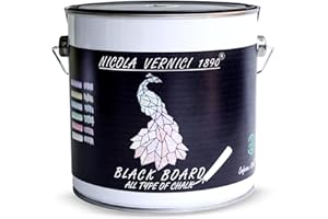 NICOLA VERNICI Vernice Decorativa ad Effetto Lavagna, di colore Nero, a Base di Acqua, Made in Italy, Adatta ad Ogni Superficie - Formato 2,5 lt