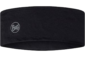 BUFF®| Headband LW Merino Wool Headband Man Women Adult Temperature Regulating, 100% Merino Wool, Open Air, Sustainable, Lightweight, Comfort, One size, Black