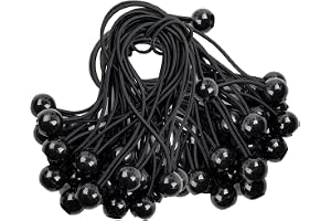 Spänngummi med kula svart för tältpresenning, banderoll, 25 stycken, 15 cm, gummispänngummi, presenningsspännare, expandersli