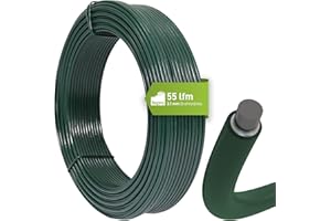 Fepro® Spanndraht 3,1 mm x 55 m, grün, verzinkt und kunststoffbeschichtet - witterungsbeständig, ideal für Maschendraht, Wildzaun, Garten oder basteln