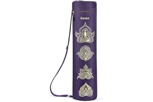 Gonex Borsa per Tappetino Yoga, Esercizio Completo con Cerniera Borsa per Tappetino Yoga Durevole Tessuto Oxford Resistente all'Acqua con 2 Tasche Cargo, Tracolla Regolabile Extra Larga