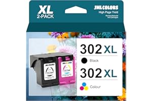 JMLCOLORS 302 XL kartridże do drukarki, zestaw czarny i kolorowy, kompatybilne z HP 302, kartridże do drukarek HP 302 do Hp Envy 4525, 4520 DeskJet 3630 Officejet 3831 3830 5230