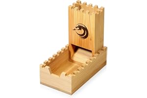 DNDND Bamboo Folding Dice Tower for Dungeons and Dragons D&D Tabletop Game and RPG Games (Skull)