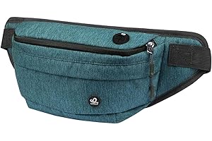 WATERFLY Bum Bag Men Women Large: Waist Bag Sport Belt Bag Mobile Phone Waterproof Hip Waist Nylon Work Festival Fanny Pack Dog Training Dam Man, Peacock Blue