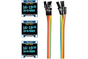 ELEGOO 3PCS Module d'écran OLED de 0,96 pouces avec fil, pilote 128x64 I2C Mini écran auto-lumineux compact pour Arduino, Raspberry Pi, PICO.51 MCU, STM32, ESP32