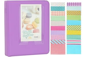 Anter 64 Tasche Mini Album fotografico Compatibile con Fujifilm Instax Mini 11 8 8+ 9 7s 25 26 50s 70 90 Scheda istantanea e nome con 20 adesivi PCS