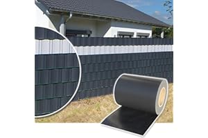 Plantiflex Sichtschutz Rolle 35m Blickdicht PVC Zaunfolie Windschutz für Doppelstabmatten Zaun (Anthrazit)