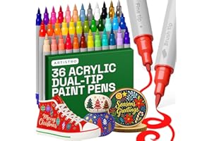 Artistro 37 pack acrylic Dual Tip Paint Pens Brush + Fine Tips