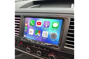 2+ 2 DIN Android 14 bilradio för VW Transporter T5/T6 2010-2020 med trådlös CarPlay och Android Auto, 9-tums pekskärm bilradio med GPS-navigering, FM, RDS och SWC