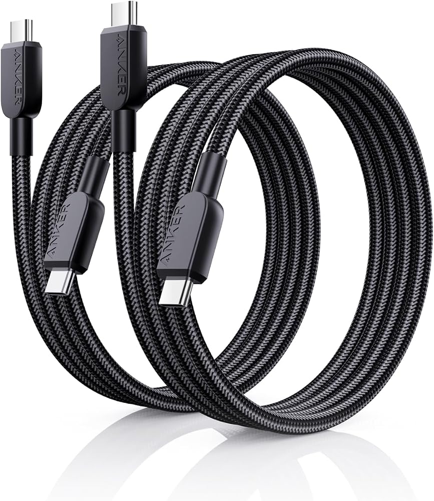 Anker 240W USB-C - USB-C Kablosu, 1.8 Metre Çift Örgülü Type-C Şarj Kablosu, Siyah - A81C6