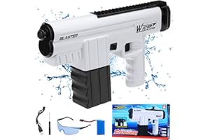 LYtech Electric Water Gun, Water Pistols for Kids One-Touch Automatic Water Pistol with 400ml Capacity Powerful Long Distance 22.97~26.25ft for Kids Summer Outdoor Pool Garden Water Gun Fight Toys