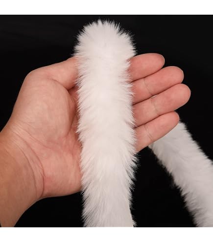 Boa Plume Blanche GORGECRAFT 2pcs*2m Ruban De Fausse Fourrure De Noël Roses Artificielles Décoration Noël Plumes Blanches