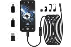 NICEJOOE Endoscope Inspection Camera, 1080P HD Endoscope Camera with 8 LED Lights, 7.9mm IP67 Waterproof Snake Camera, Tube Sink Pipe Drain Camera for Android, iPhone, iPad