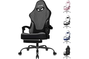 SITMOD Silla Gaming Ergonómica Escritorio, para videojuegos u oficina, Silla Gamer con Cojín Lumbar & Reposacabeza, Regulable en altura y reclinable, Tejidos Silla Cómoda con Reposapiés Para Adultos(Gris) ﻿