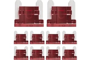 ALLECIN 50 Pezzi 10A Micro Fusibili Auto 10Amp Mini a Basso Profilo Fusibile Lamellari 10Ampere Car Fuses per Camper Camion Moto Barca