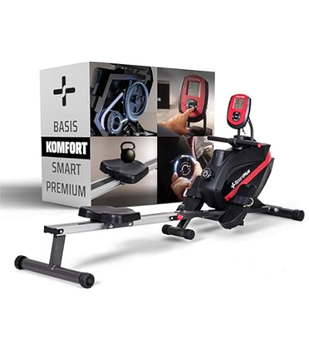 Hydraulisches Rudergerät - Voll Beweglich & Klappbar | Cardio Fitnessgerät Mit LCD Display | Einstellbarer Widerstand