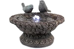 ‎DARO DEKO DARO DEKO Brunnen-Set mit Stromstecker und Pumpe Vogeltränke niedrig 24cm x 17cm