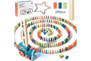 71Nmly Domino Train Toy Set con 180 Blocchi Domino Automatic Domino Laying Electric Train with Sound Kids Educational Construction And Stacking Toys for Boys Girls