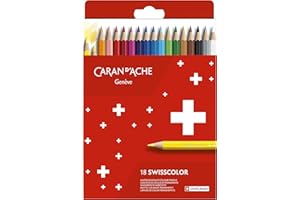 Caran d'Ache Swisscolor 7630002343329 - Estuche de cartón con 18 lápices de colores resistentes al agua, multicolor