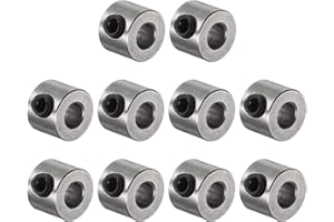 sourcing map 10 Stück Stellringe mit Innsechskant, 4mm Bohrung Wellenkragen, 9mm x 7mm (ADxH), Stellring Klemmring für Madenschraube Tiefenanschlagringe