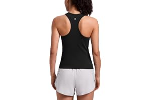 CRZ YOGA Sömlös racerback linne i midjan | Träning, Skavsårsfri, Slim Fit, Rund halsringning, Mesh Ventiler, Träning, Ärmlösa toppar för kvinnor