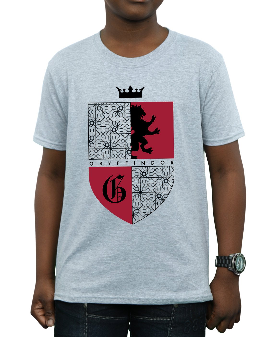 Absolute-Cult-Harry-Potter-Jungen-Gryffindor-Shield-T-Shirt