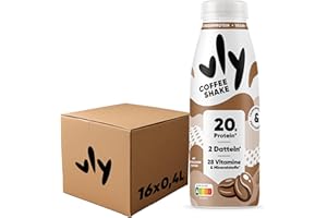 ‎VLY vly Coffee 400 ml Flasche - Veganer Kaffee Drink + 20g Protein ohne Zuckerzusatz | Proteinreich & kalorienarm aus Pflanzenprotein Kaffeedrink Milchalternative Eiweiß Proteindrink
