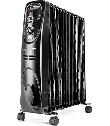 Radiateur à Huile Électrique 2500 W Brollux – 11 Ailettes, Thermostat, Roulettes – Pour Pièces Jusqu'à 30 M²