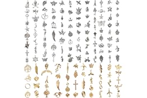 MOONSING Breloques Charms, 150 Pièces Pendentifs Artisanaux Accessoires Tibétain en Métal, Antique Mélangé Confection de Bijoux pour Bracelet Collier Fabrication et Artisanat