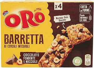 Oro Saiwa Barrette ai cereali integrali con cioccolato fondente e nocciole - 4 x 40 g