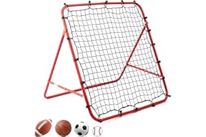 HIBTN Football Rebound Net | 100x100cm Adjustable Dual-Angle Panels | Durable Steel & PE Training Rebounder for Soccer Practice | for Adults & Kids Garden Outdoor Play
