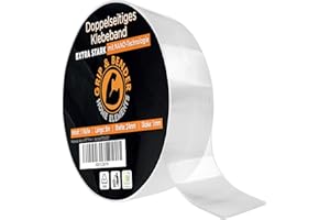 GRIP&BENDER Doppelseitiges Klebeband - 5 Meter x 24MM Nano Tape Doppelseitig Transparent – Spurloses Nano Klebeband – Multifunktionales Rutschfestes Nanotape extra dünn (1mm) Ultra Stark