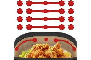 Taimimy 12pcs Calamite per Friggitrice ad Aria, Magneti in Silicone per Friggitrice ad Aria, Fibbia Magnetica in Silicone Resistente al Calore,Previene la Combustione della Carta