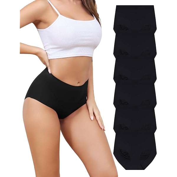 Culotte Femme Culottes Femme Sans Couture - Lot De 5 - Taille Haute - Invisible Sous Les Vêtements - 78% Nylon, 22% Élasthanne Culotte Haute Invisible - 4