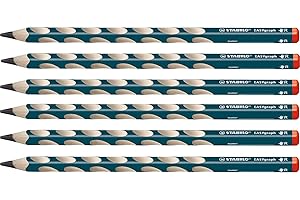 Lápiz de grafito ergonómico STABILO EASYgraph - Caja con 6 unidades color Petrol - Modelo para Diestros