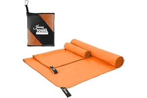 JASUEN Microfibre Towel Set- Compact Ultra light Quick Dry Towel for Travel Hiking Camping Sports Gym Beach Swimming Yoga