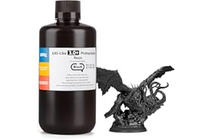 ELEGOO ABS-Like Resina 3.0+, Resina Fotopolimerica Aggiornata per Stampanti 3D, Maggiore Resistenza al Calore, Polimerizzazione Rapida e Alta Precisione, Non Fragile, Nero 1000g