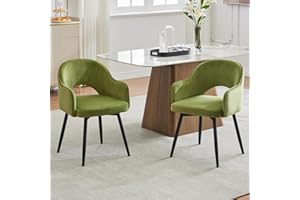 chairus Krzesła do jadalni, zestaw 2 sztuk, aksamitne, obracane o 360°, krzesła kuchenne, krzesła do jadalni, obrotowe, kuchenne z podłokietnikami (zielone)
