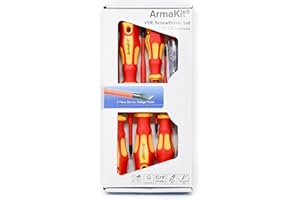 ArmaKit VDE Electrical Screwdriver Set - 7 Piece Insulated Terminal Kit Tested and Certified to IEC60900 1000v (AKVDE-7)