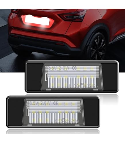 Lot De 2 Ampoules LED Plaque Immatriculation Canbus Pour Nissan Juke, Qashqai, X-Trail, Note, Navara - Blanc 6000K, Sans Erreur