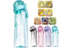FIENZA Air Gourde Up Bouteille 650ML Avec 7 sul Saveur Gout Pods, Air Bouteille Up d'eau Parfumée Tritan Sans BPA Avec Paille 0 Sucres et Tasse d'eau