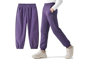 Hoseay Pantalones Softshell Trekking Niños Niñas, Forrados Pantalón Senderismo Térmicos Impermeables, Resistentes al Viento Pantalones Outdoor Deportivos Otoño Invierno para Niño 6-14 Años