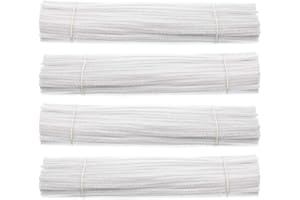 Waycreat 400 piezas limpiadores de pipas de chenilla blanca para manualidades, decoración (6 mm x 12 pulgadas)