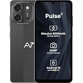 AI+ Pulse 2, 6.745 inch HD+ Display, 4GB RAM, 64GB Storage, 50MP Rear Camera, 6000mAh Battery, Android 16, Black