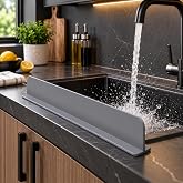Gri Lavabo &Ouml;n&uuml; Su Sı&ccedil;rama &Ouml;nleyici Bariyer Tezgah Koruyucu 42cm | Su Sı&ccedil;rama Koruması, Bulaşık Yıkama İ&ccedil;in, Tezgah &Ouml;n&uuml; Bariye